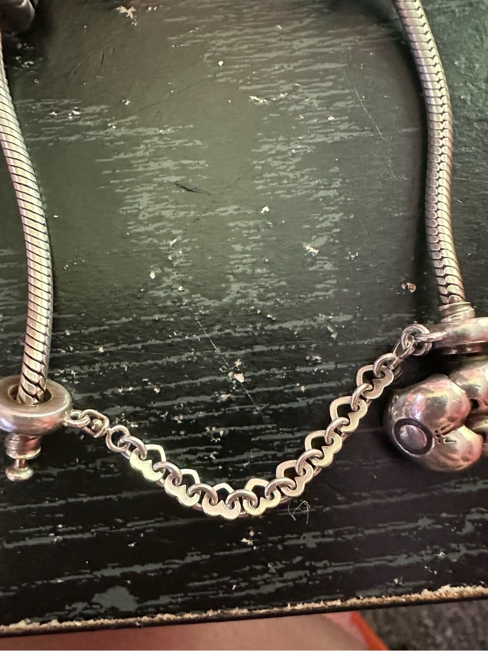 Pandora Moments Heart & Snake Chain Bracelet Charm Bracelet - Picture 3 of 10